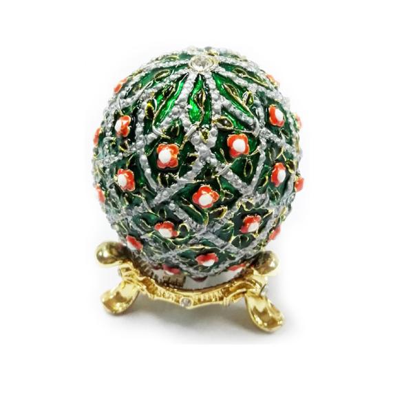 Faberge Egg Trinket Jewelry Box with Rose for Sale Rose Jewelry Trinket Box Rose Green Egg Christmas Wedding Gift