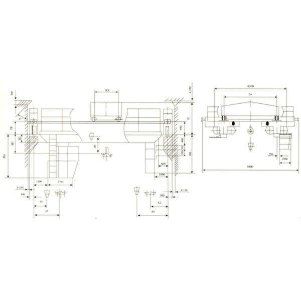 50t Double Girder Overhead Cranes with Two Torsion-free Box Girders