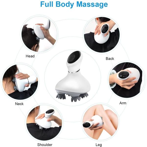 USB Charging 3d Kneading Head Scalp Massager ROHS Approved