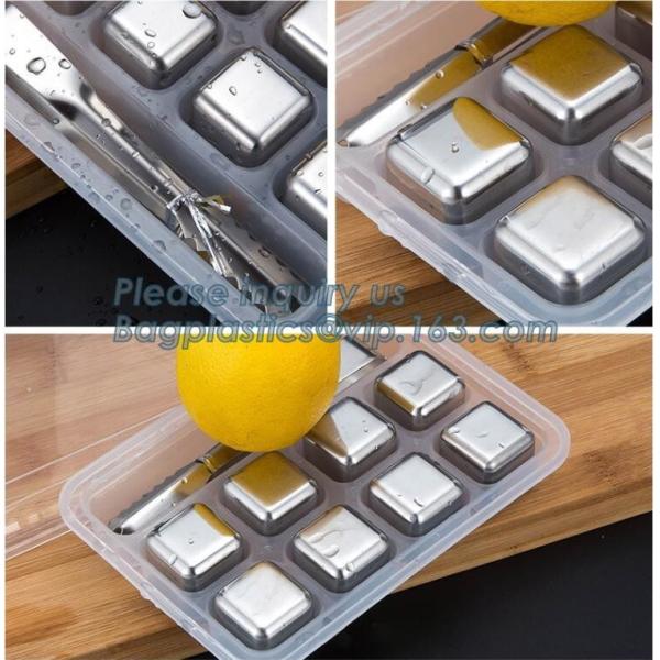 Customized stainless steel whiskey ice cube stone, Mini Stainless Steel Ice Cube Whisky Stone wholesale, bagease, pac