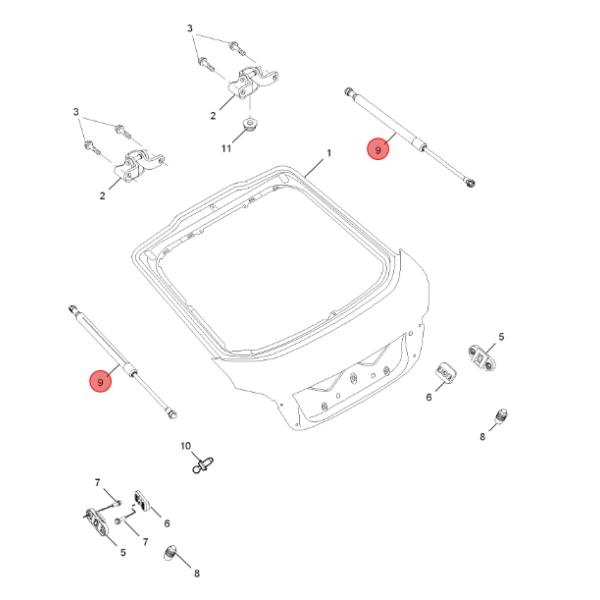 Competitive Auto Parts Gas Spring Lift Supports Arm Back Door Stay Assy For MG6/MG6-12