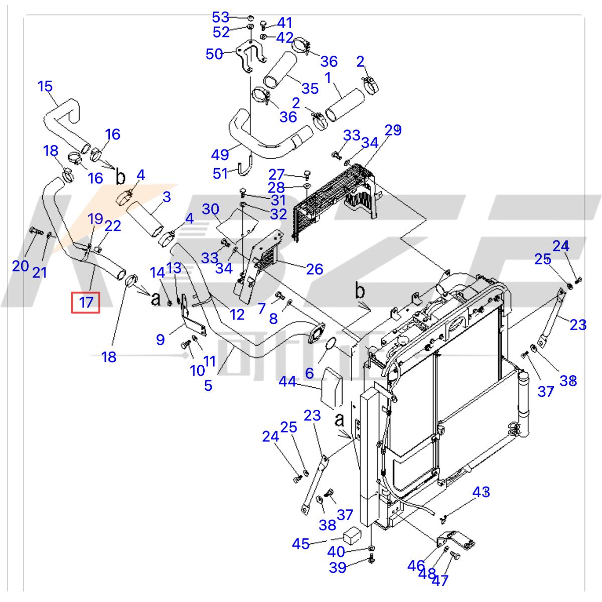 KBZE BRAND 20Y-03-41151 20Y0341151 RADIATOR HOSE FITS KOMATSU PC200-8 PC210-8 PC230-8 EXCAVATOR