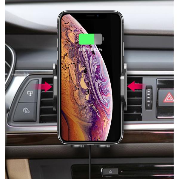 Space - Ssaving Mobile Phone Wireless Charger Car Holder ABS + PC + Silicon Material