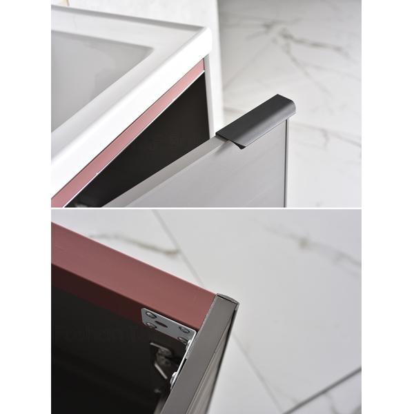 Mirrored Bathroom Vanity Units , Aluminium Single Sink Corner Vanity