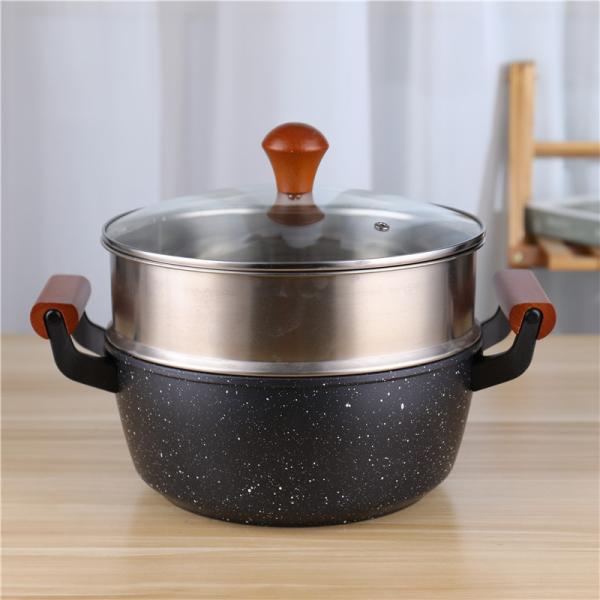 Non Stick Soup Stackable Steamer Pot Multifunctional Customized Logo