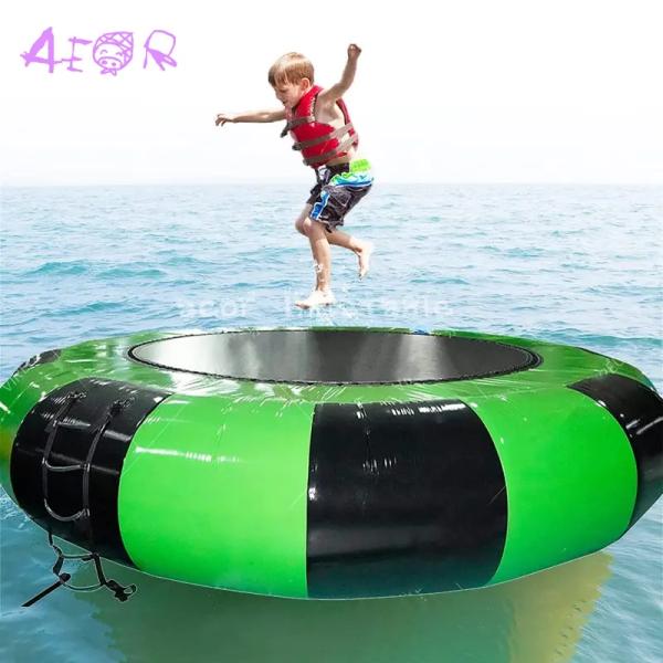 Aeor Factory Fun Floating Summer Water Fun High Quality Inflatable Water Trampoline With Slide