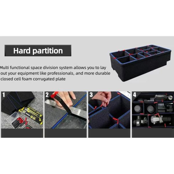 IP67 Waterproof Plastic Flight Case with Customizable Lining and High-Density Sponge Foam for Secure Tool Storage