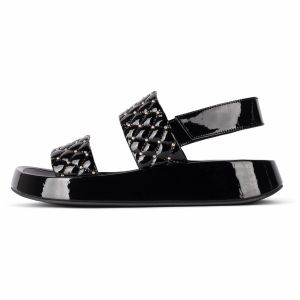 Quality Anti Slippery Womens Platform Sandals Mirror Electrically Embroidered Lattice wholesale