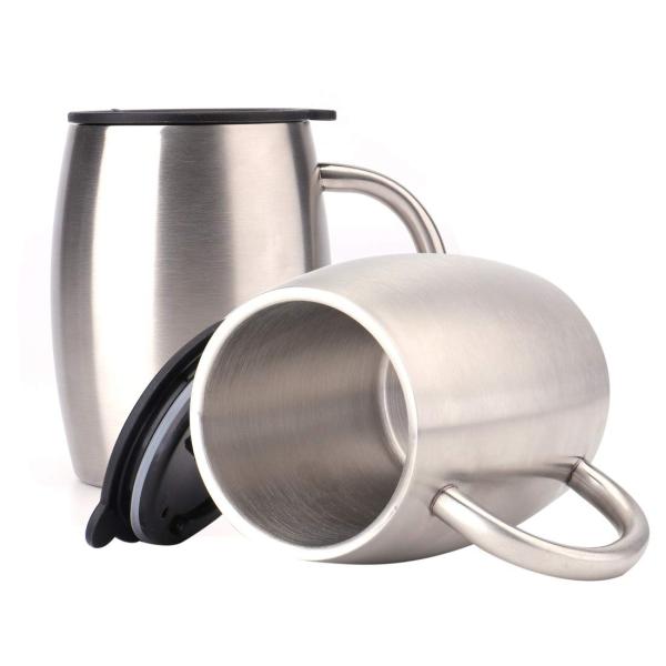 Black Stainless Steel Tumbler / Double Walled Wine Tumbler Cups