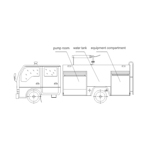 ISUZU 2000L Fire Truck Parts Water Tank Fire Truck Horsepower < 150hp