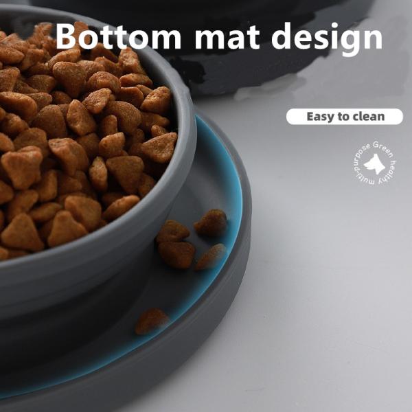 Amazon Outdoor Travel Pet Bowl Silicone Dog Bowl Cat Bowl Portable Folding Anti-Spray Cat Food Bowl Pet Food Bowl