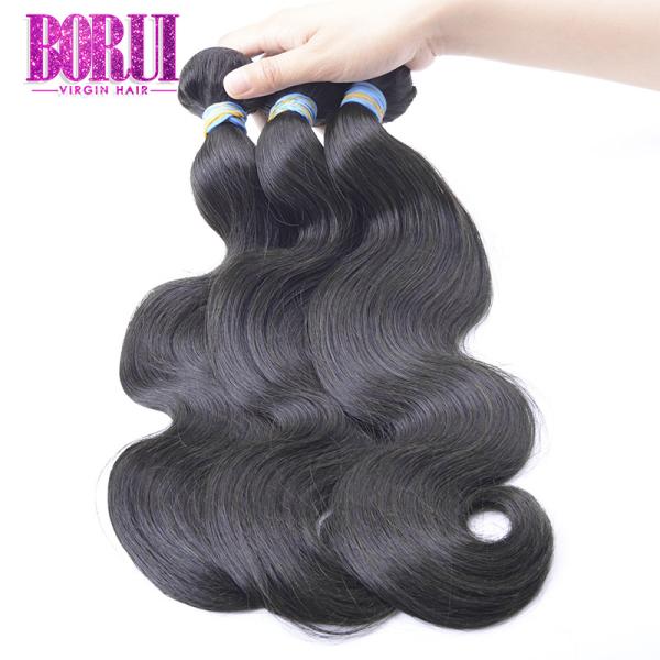 Unprocessed Brazilian Virgin Human Hair Body Wave With Thick Ends Cuticle Aligned BORUI