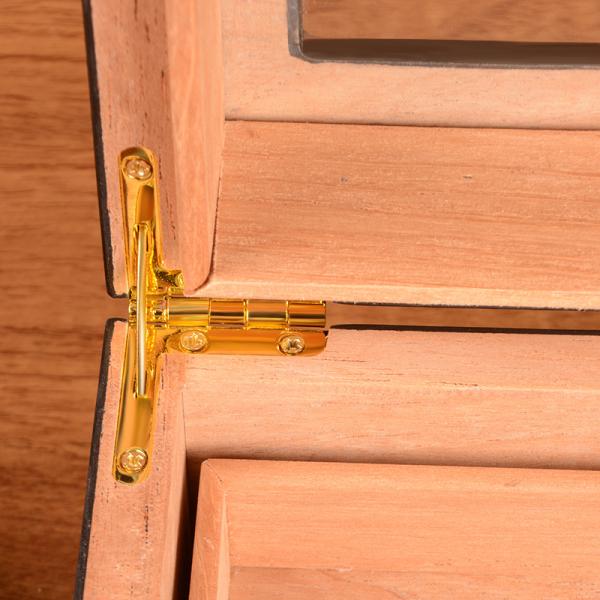 Custom Handmade Cigar Label Printing Glass Top Holds 25 Cigars Spanish Cedar Humidor