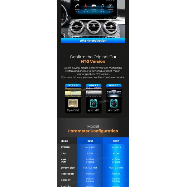 For Mercedez Benz CLS-Class W218 2010-2018 1920*720 Android 13.0 Car Radio GPS Multimedia Navigation No DVD Player