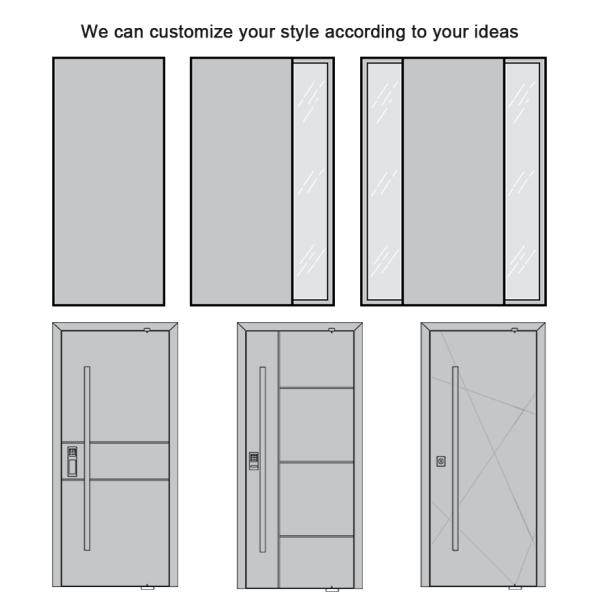 Italian Design Villa Entrance Security Luxury Aluminum Main Front Pivot Porta Modern Entry Wooden Pivot Door