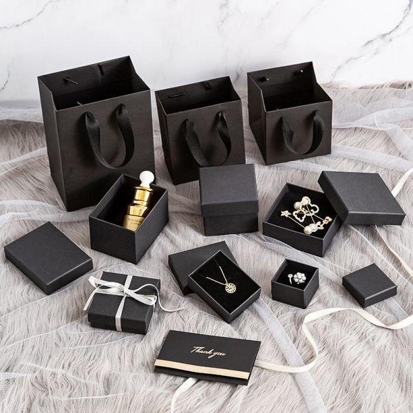 Deluxe Style Rigid Black Cardboard Necklace Packaging Paper Box