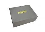 Grey 1200gsm Cardboard Book Shaped Box Square Shape Jewelry Packaging Coated