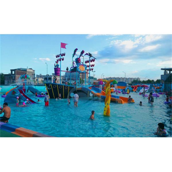 Pirate Ship Water Slide with Anti-static Fiberglass Customized Color and Galvanized Steel for Aqua Parks