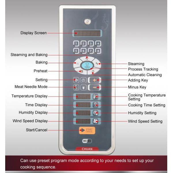 Commercial Electric Baking Combi Oven , 6 Full - Size ( GN 1/1 ) Gastronorm Pans