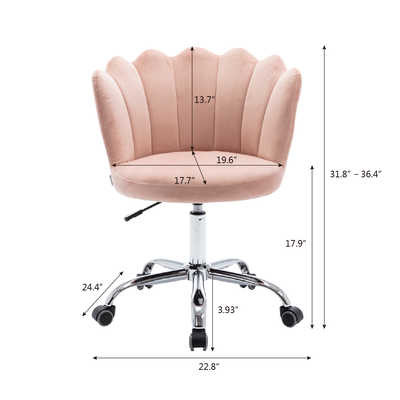 Pink Swivel Shell Chair D17.72inch