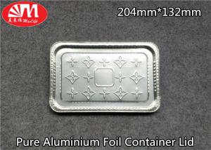 Quality Pure Aluminium Foil Tray Lids Rectangle Shape 204mm×132mm Size For Foods Packing wholesale