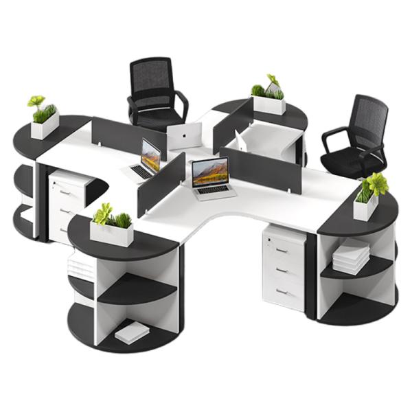 Office Furniture CBD Company Staff Desk with 2/3/6 Workstations and Partition Combination