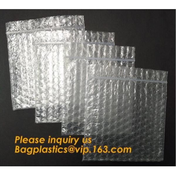transparent slider zipper bubble bag，Reusable portable PE bubble wine bottle protector bag,k bubble bag,slider pac