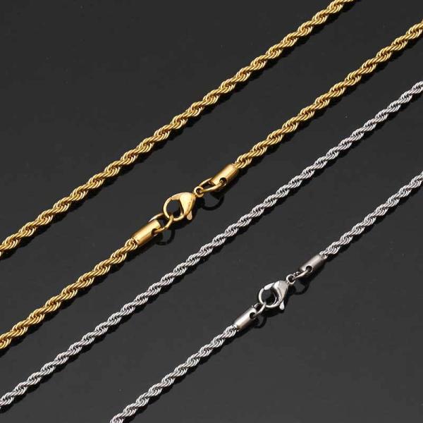 Engagement Stainless Gold Necklace Ggold Rope Chains For Men