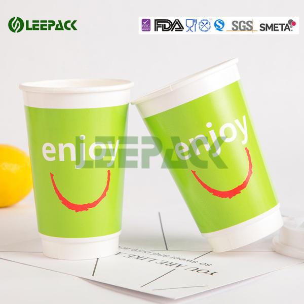 Custom design printed insulated takeaway paper hot drink coffee cups with lids wholesale