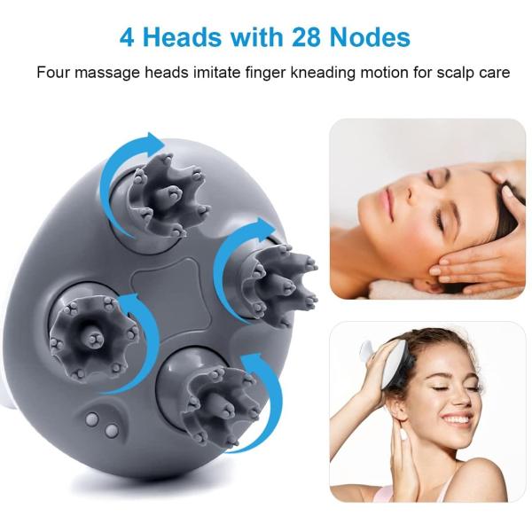 USB Charging 3d Kneading Head Scalp Massager ROHS Approved