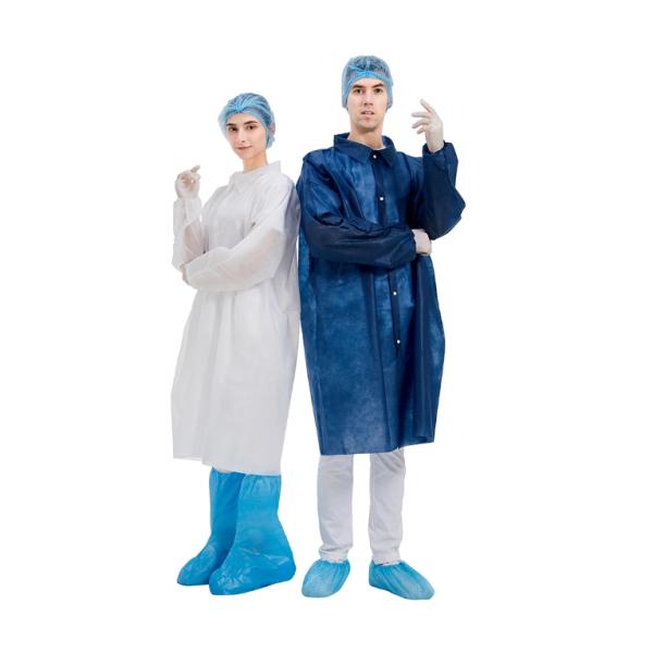 CE FDA Disposable Lab Coats , Full Sleeve Disposable Medical Jacket