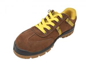 Quality Stitched Logo Lace Up Work Shoes , Mens Brown Casual Shoes Slip Resistance wholesale