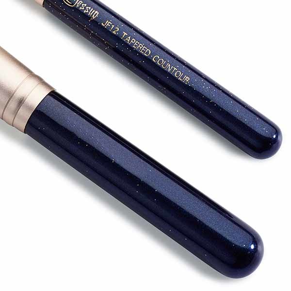 6pcs Prussian Blue / Golden Sands Face Makeup Brush Set Angled Blush Finish T488