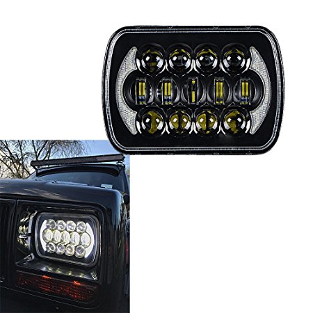 85W Rectangular 5''x7'' 7''x'6'' Projector Cree LED Headlights with DRL for Jeep Wrangler YJ Cherokee XJ H6054 H5054...