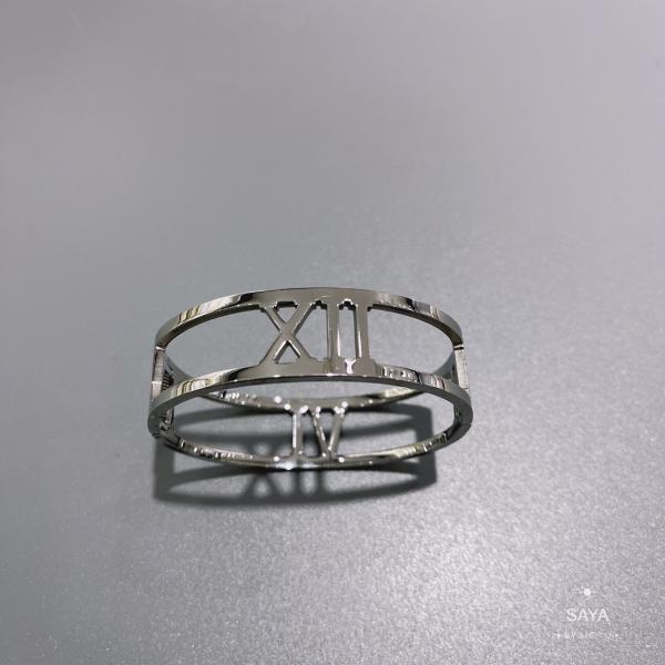 L Word Design Double Ring Bracelet 18k Stainless Steel Gold Bangle