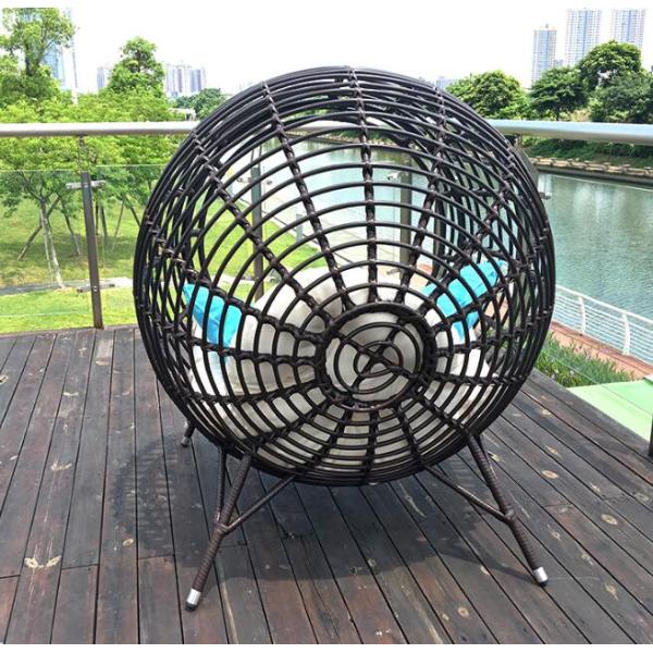 PE Rattan Chaise Lounge chairs Leisure Aluminium Outdoor Garden patio Sofa Cage