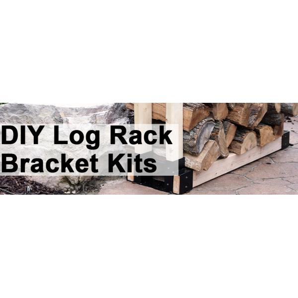 Steel Firewood Log Rack Bracket Kit for Fireplace or Fire Pit Wood Storage Holder