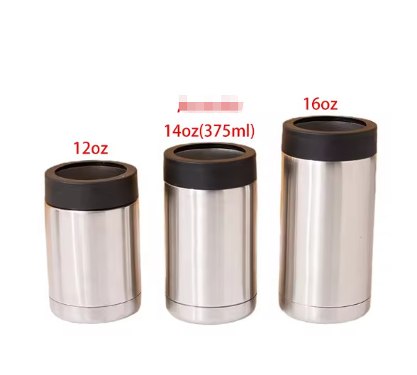 Custom Logo 375ml Beer Can Cooler Double Wall Insulated Stainless Steel Stubby Cola For Australia Cans