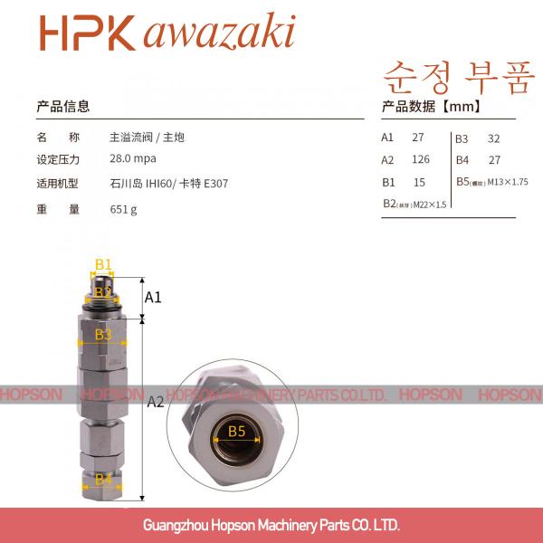 Hydraulic Excavator Relief Valve For E307B E307C ZAX60 ZAX70