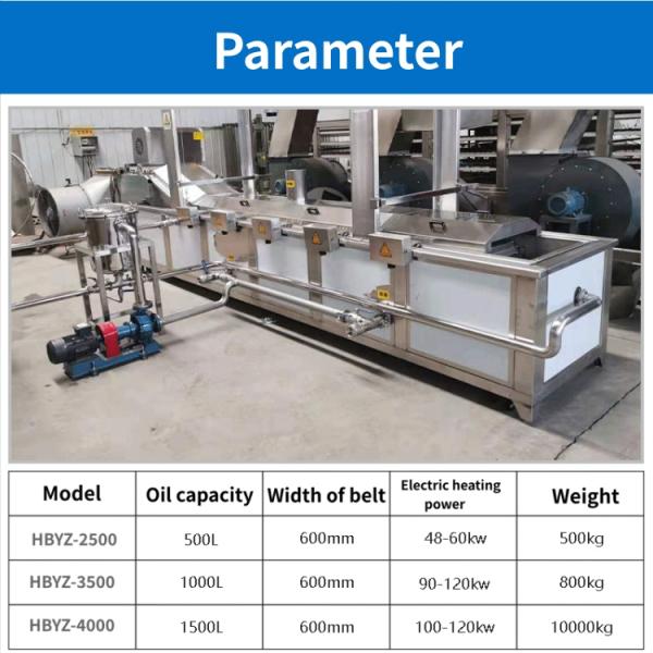 Automatic Continuous Potato Chips Frying Machine for Food Shop 2500*1000*2400 Size