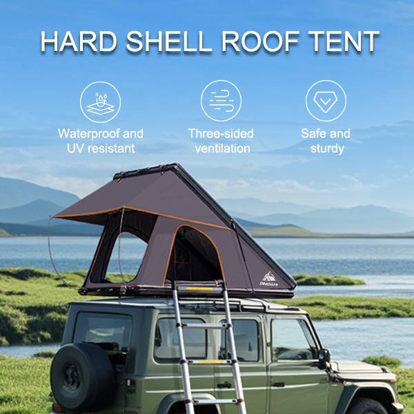Clamshell roof top tent fully opened