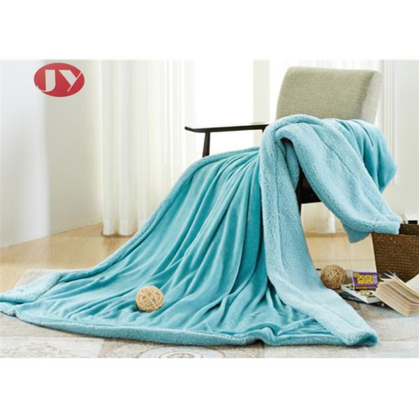 Soft Plush Polyester Fleece Blanket Reversible Mink Sherpa Linedfor Bedroom Lounging On Couch