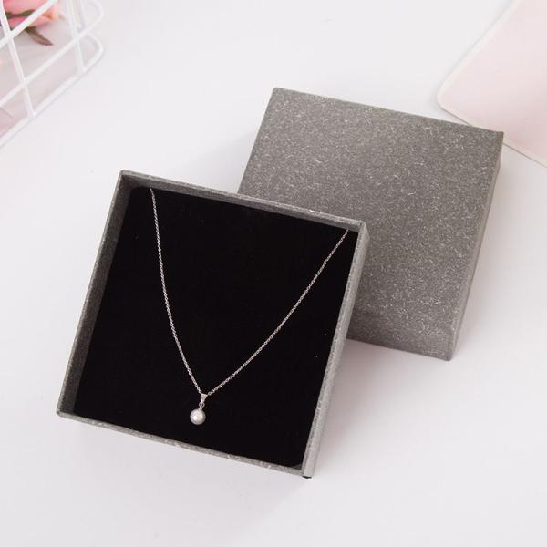Deluxe Style Rigid Black Cardboard Necklace Packaging Paper Box