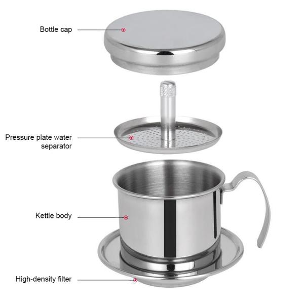 50ml Reusable Paperless Vietnam Coffee Filter Stainless Steel Coffee Dripper Pot
