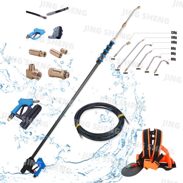 20ft 3K Surface Carbon Fiber High Telescoping Pressure Washing Pole For Cleaning Building Exteriors Length 2 Years Warranty