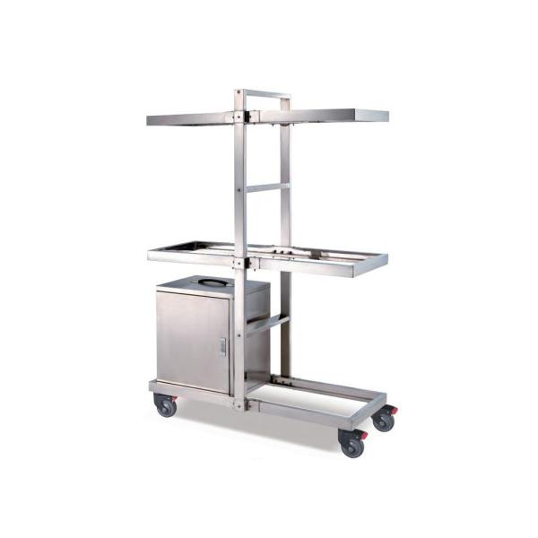 Deluxe Dining Room Service Equipments with Collapsible Wood Table / Stainless Steel Electric Hot Food Warmer