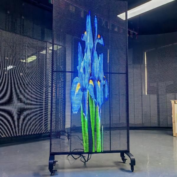 P2.6 Led Transparent Screen Display Grille Full Color Led Ice Screen Indoor Electronic Advertising Screen Glass Window