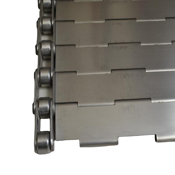 Light Grey Stainless Steel Plate Link Conveyor Belt With Baffle