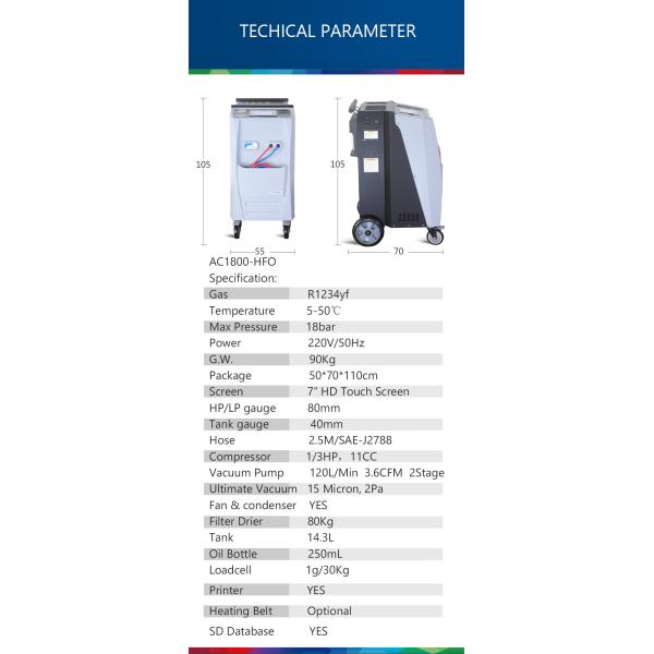 7" Touch Screen 1234YF AC Machine Car Aircon Regas Machine