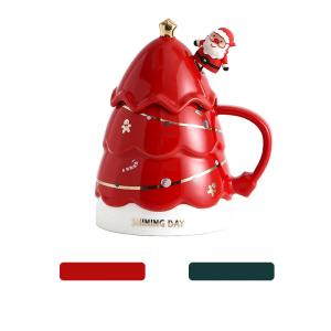 Quality Christmas tree creative water sublimation cup ceramic mug coffee high-value couple sublimation cup wholesale
